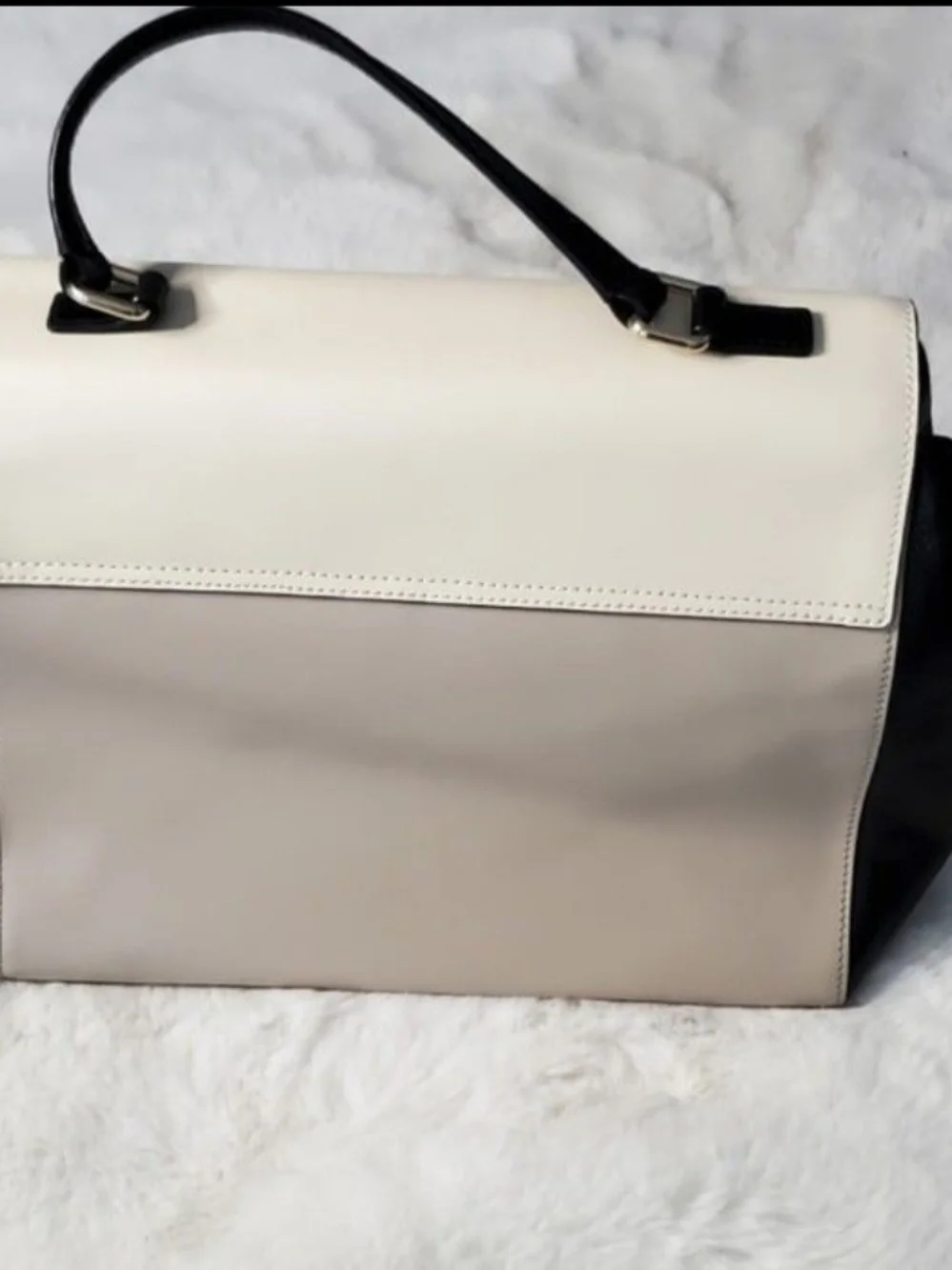 kate spade Black and Cream Top-Handle Satchel